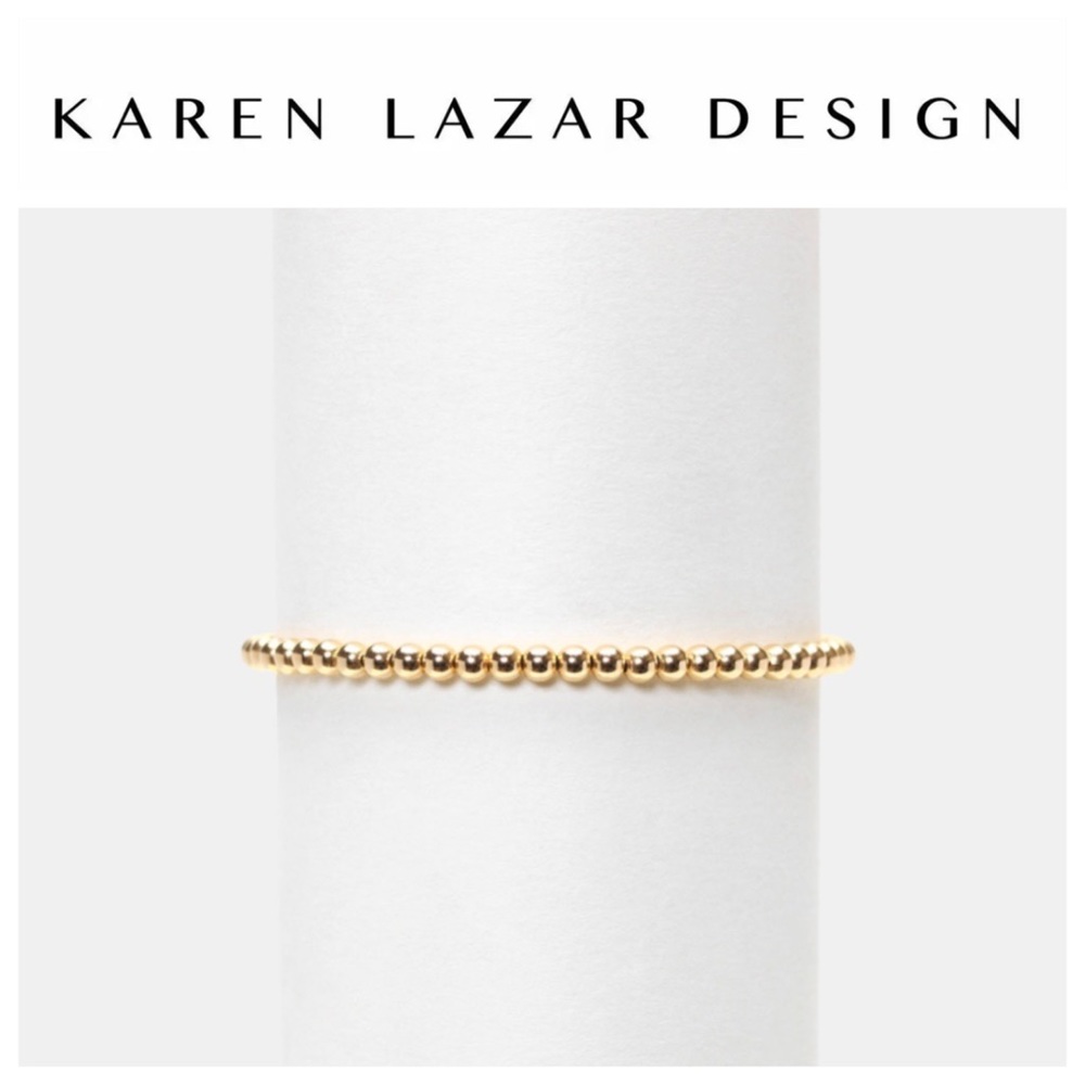 Karen Lazar 3mm Yellow Gold Bead Bracelet